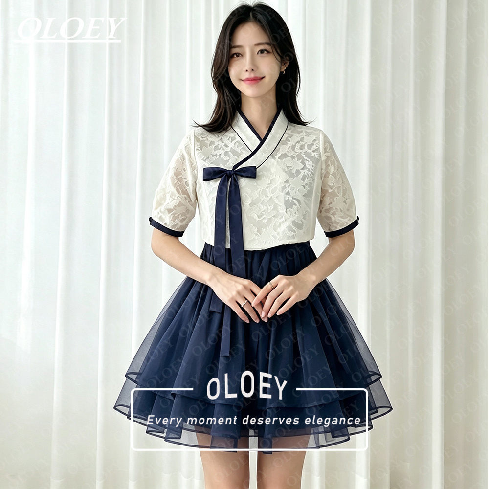 Modern Korean Lifestyle - OLOEY Conjunto de Hanbok Corto Negro
