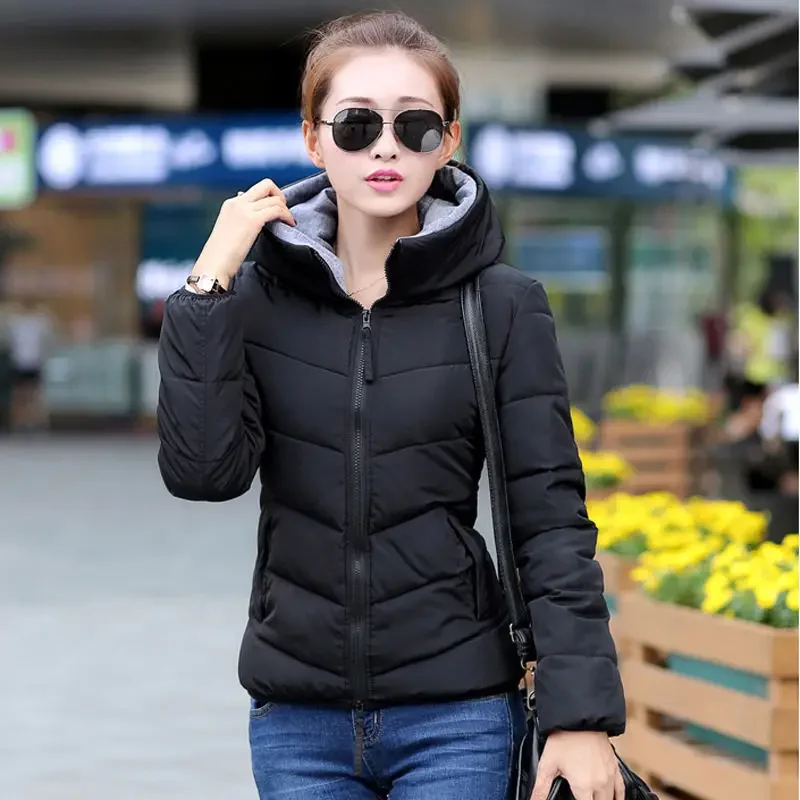 Modern Korean Lifestyle - Chaqueta acolchada con cremallera para mujer,