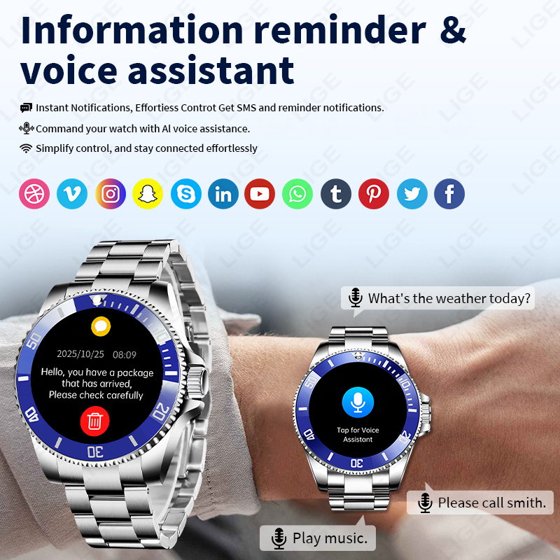 Reloj Inteligente LIGE 2026 de - Korean Men Lifestyle reseña y precio